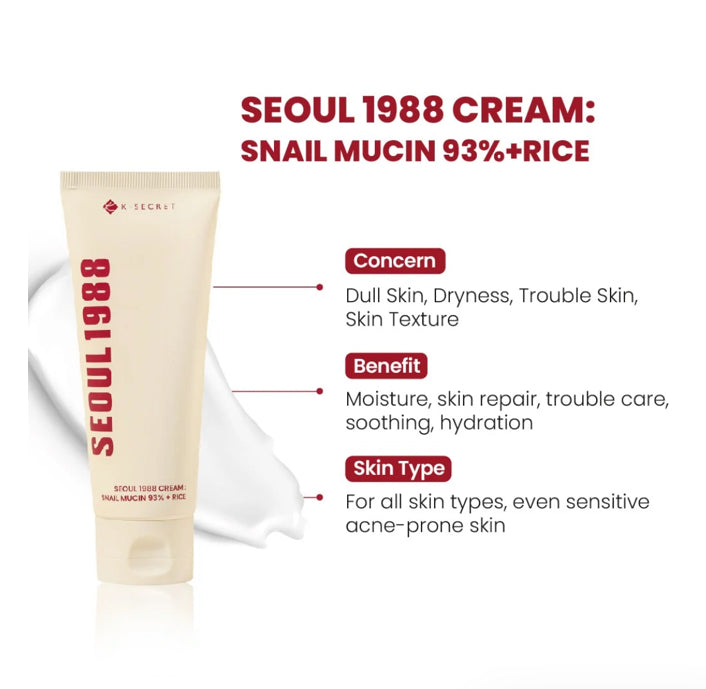 Seoul1988 Seoul 1988 cream: snail mucin 93% + rice
