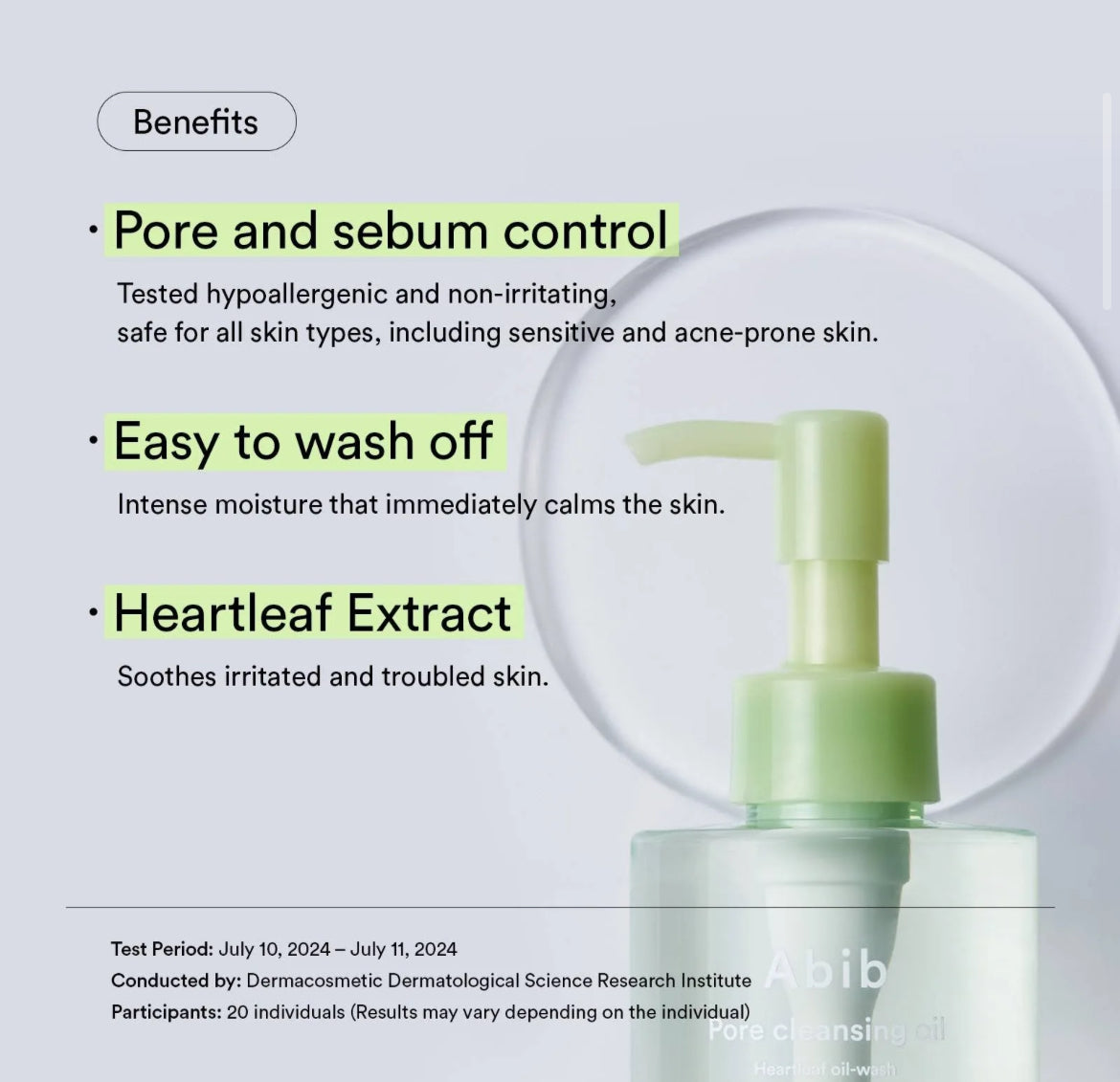 ABIB - Pore Cleansing Oil Heartleaf Oil-Wash