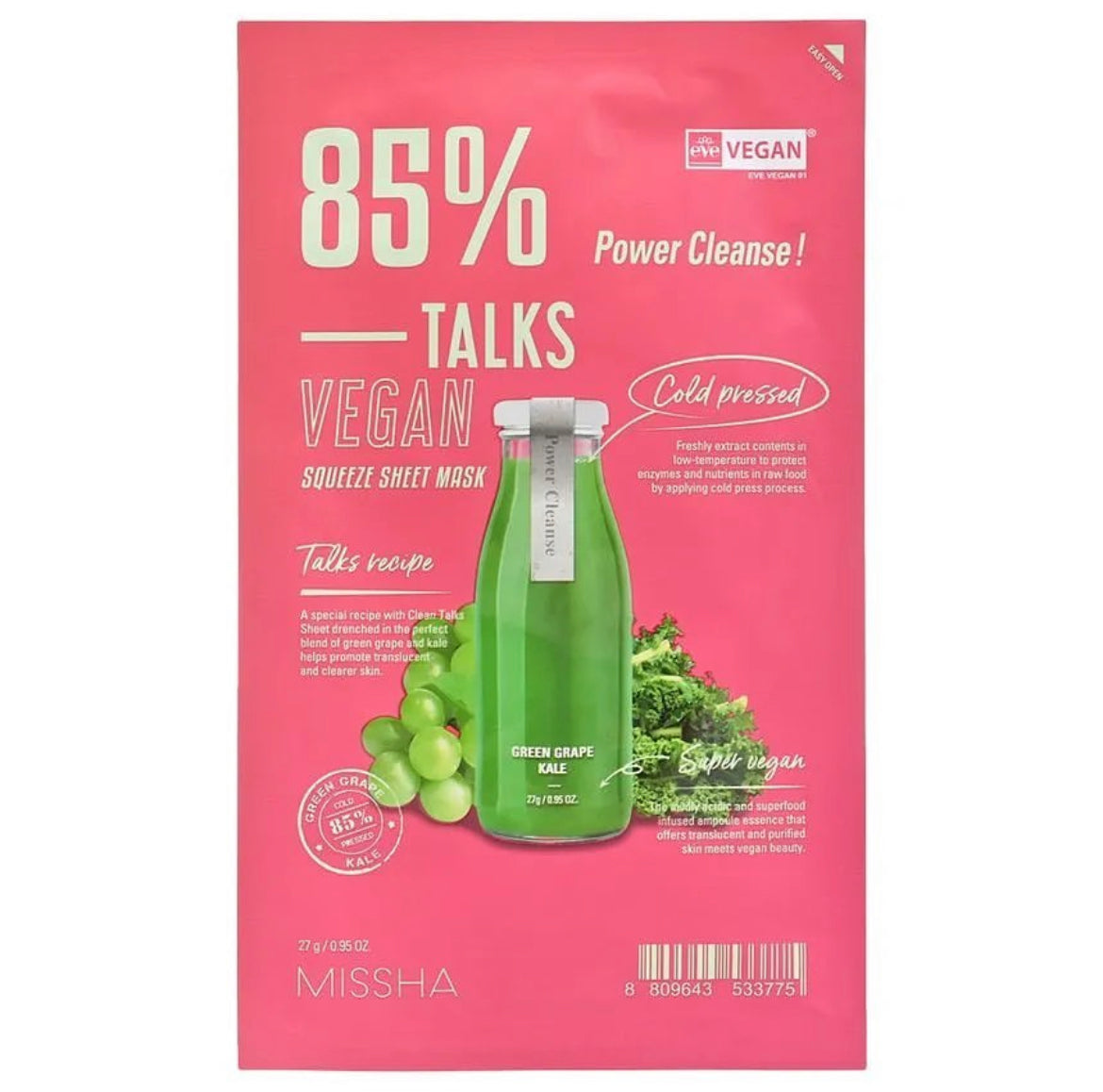 MISSHA - Talks Vegan Squeeze Sheet Mask - Power Cleanse