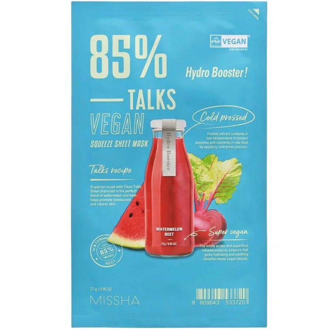 MISSHA - Talks Mascarilla vegana en láminas - Hydro Booster