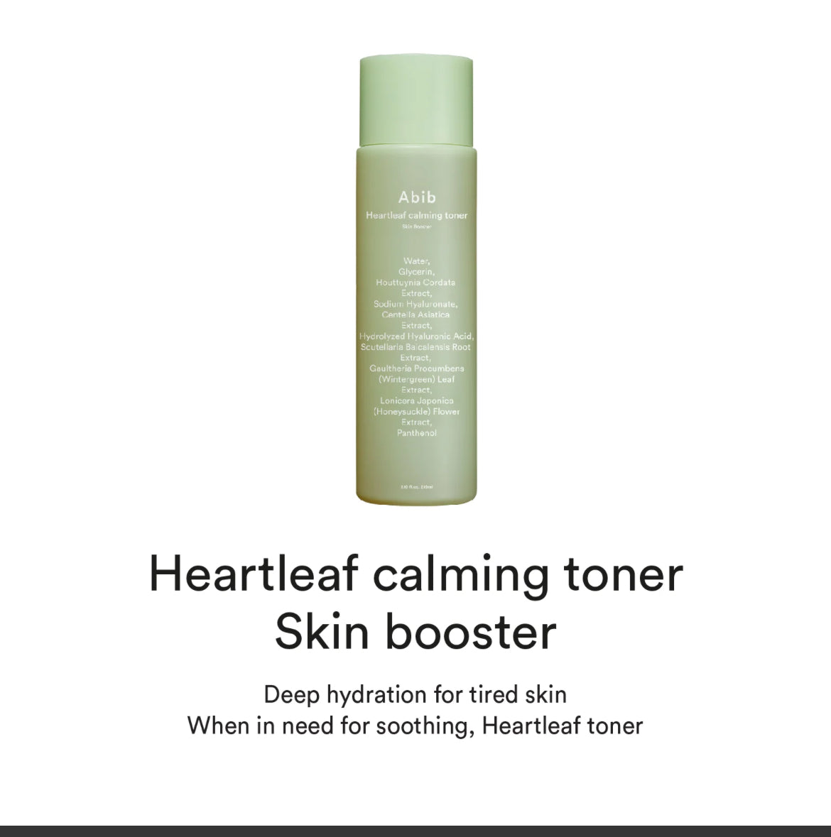 [Abib] Tónico calmante Heartleaf Skin Booster 200 ml