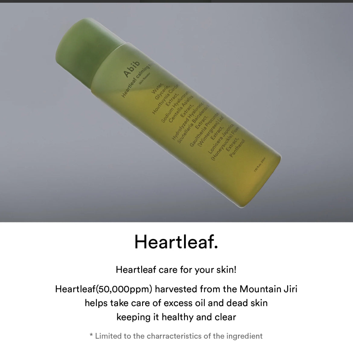 [Abib] Tónico calmante Heartleaf Skin Booster 200 ml