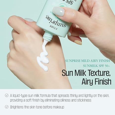 [ETUDE] Sunprise Mild Airy Finish Sun Milk SPF50+ / PA++++