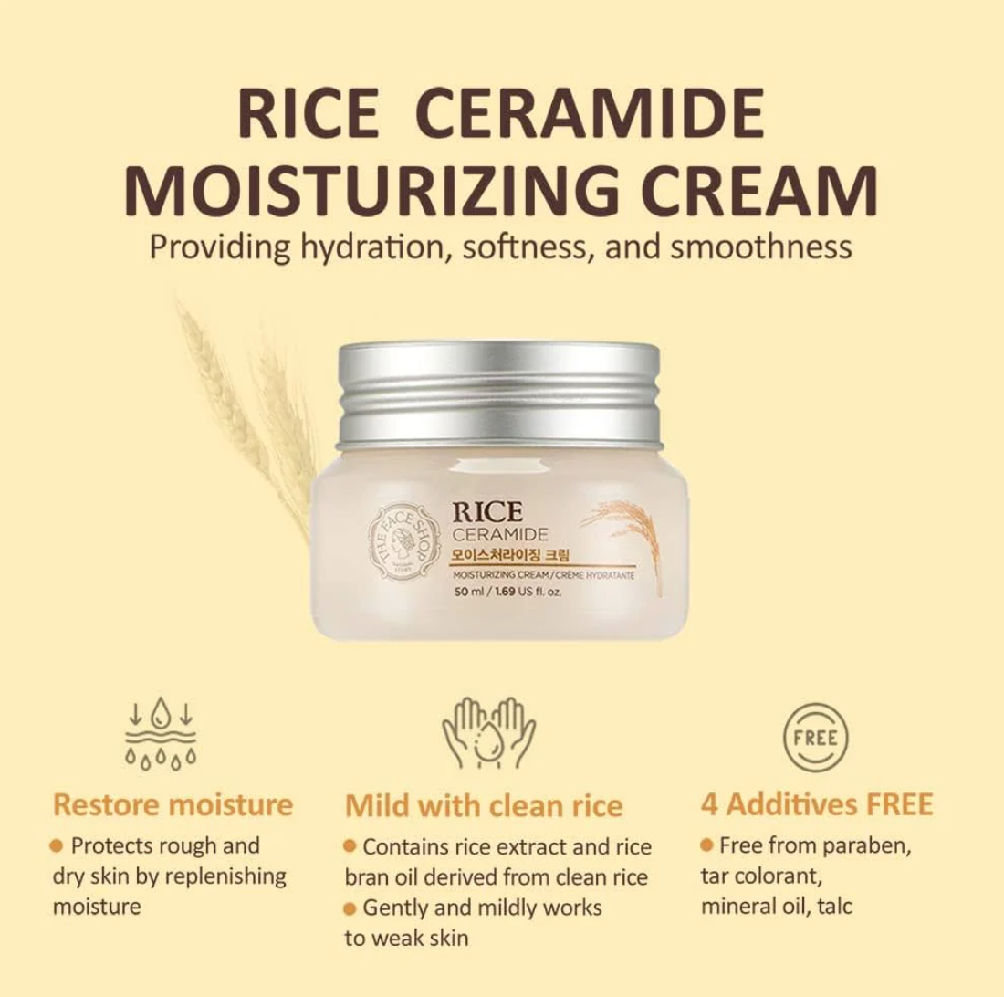 [THE FACE SHOP] CREMA HIDRATANTE DE ARROZ Y CERAMIDA 50ML