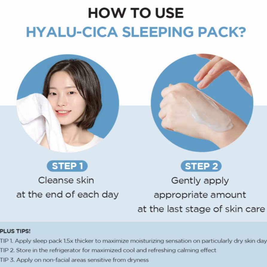 SKIN1004 Hyalu-CICA Sleeping Pack 3,38 fl.oz, 100ml Melatonina Ácido hialurónico Extracto de centella asiática Soluciones de cuidado múltiple revitalizantes e hidratantes