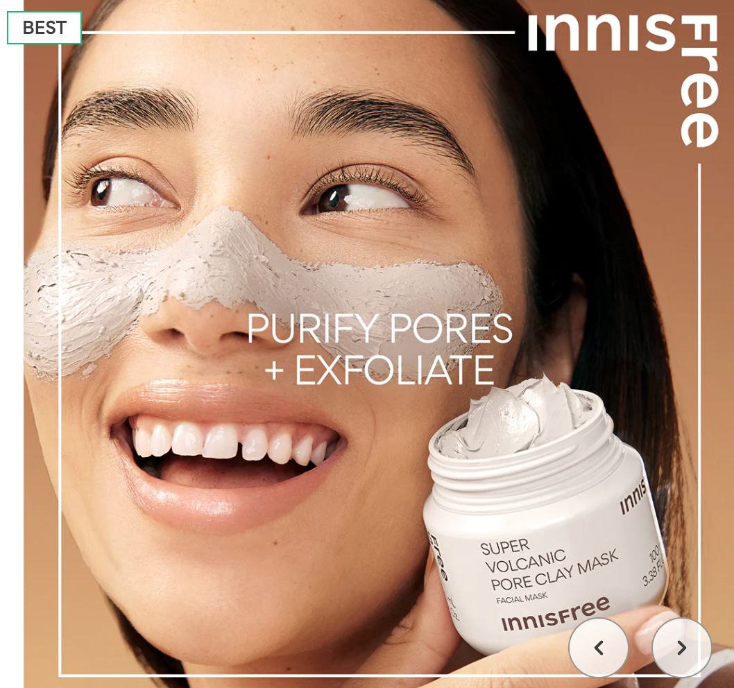 [INNISFREE] MASCARILLA DE ARCILLA PARA POROS SUPERVOLCÁNICOS 100ML