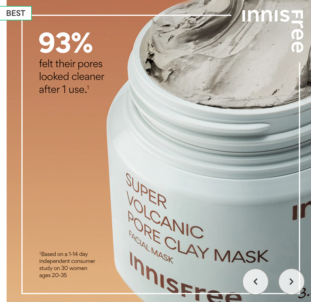 [INNISFREE] MASCARILLA DE ARCILLA PARA POROS SUPERVOLCÁNICOS 100ML