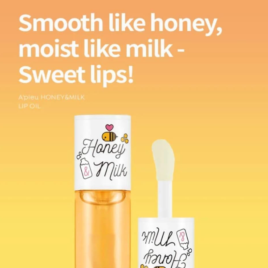 [A'PIEU] Aceite de labios con miel y leche